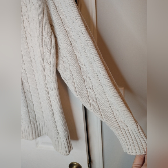 VINTAGE 80-90's ALEXANDER JULIAN COLOURS Cable Knit Crewneck Sweater, Ivory XXL - Picture 4 of 9